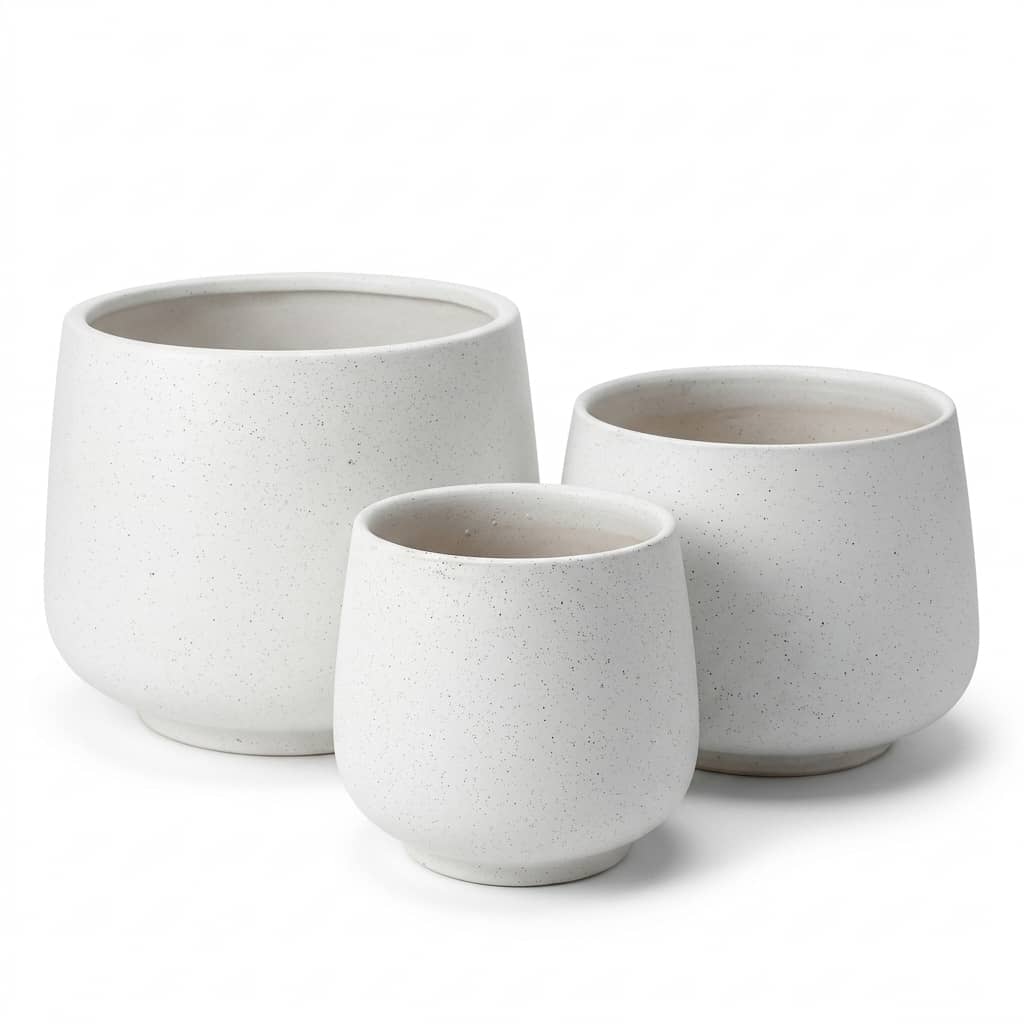 CP465 3-Piece Low-Profile Ceramic Pot Set