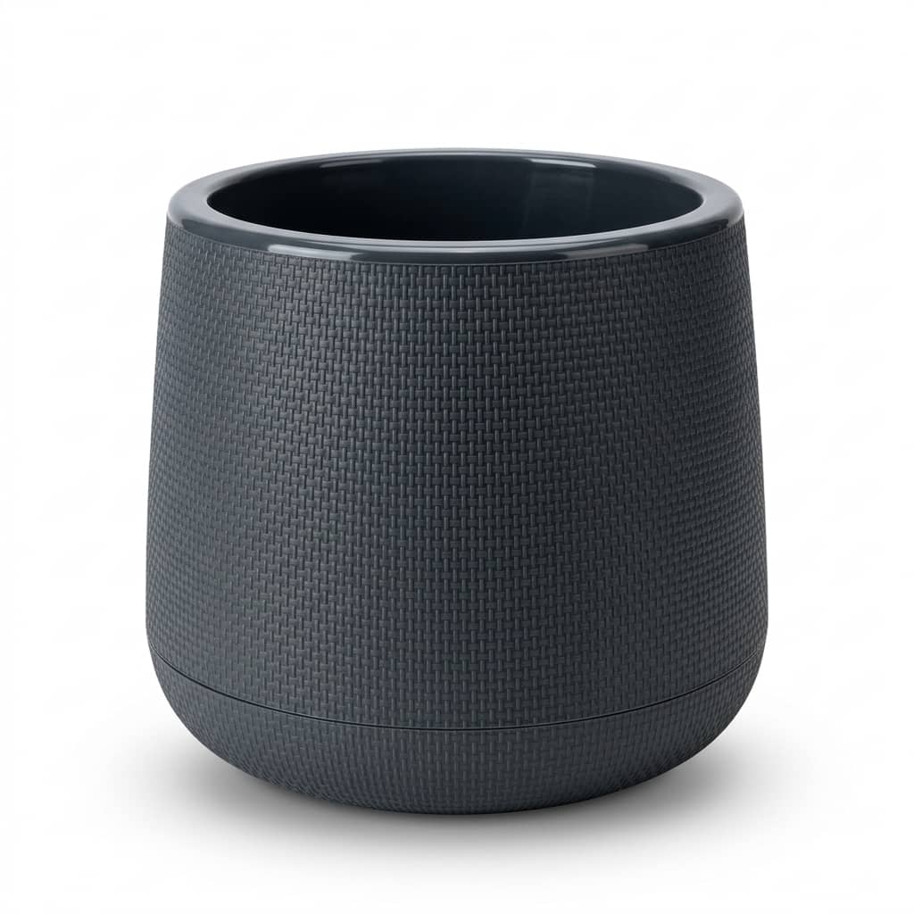 Contemporary Grey Square Plastic Pot 28x28cm