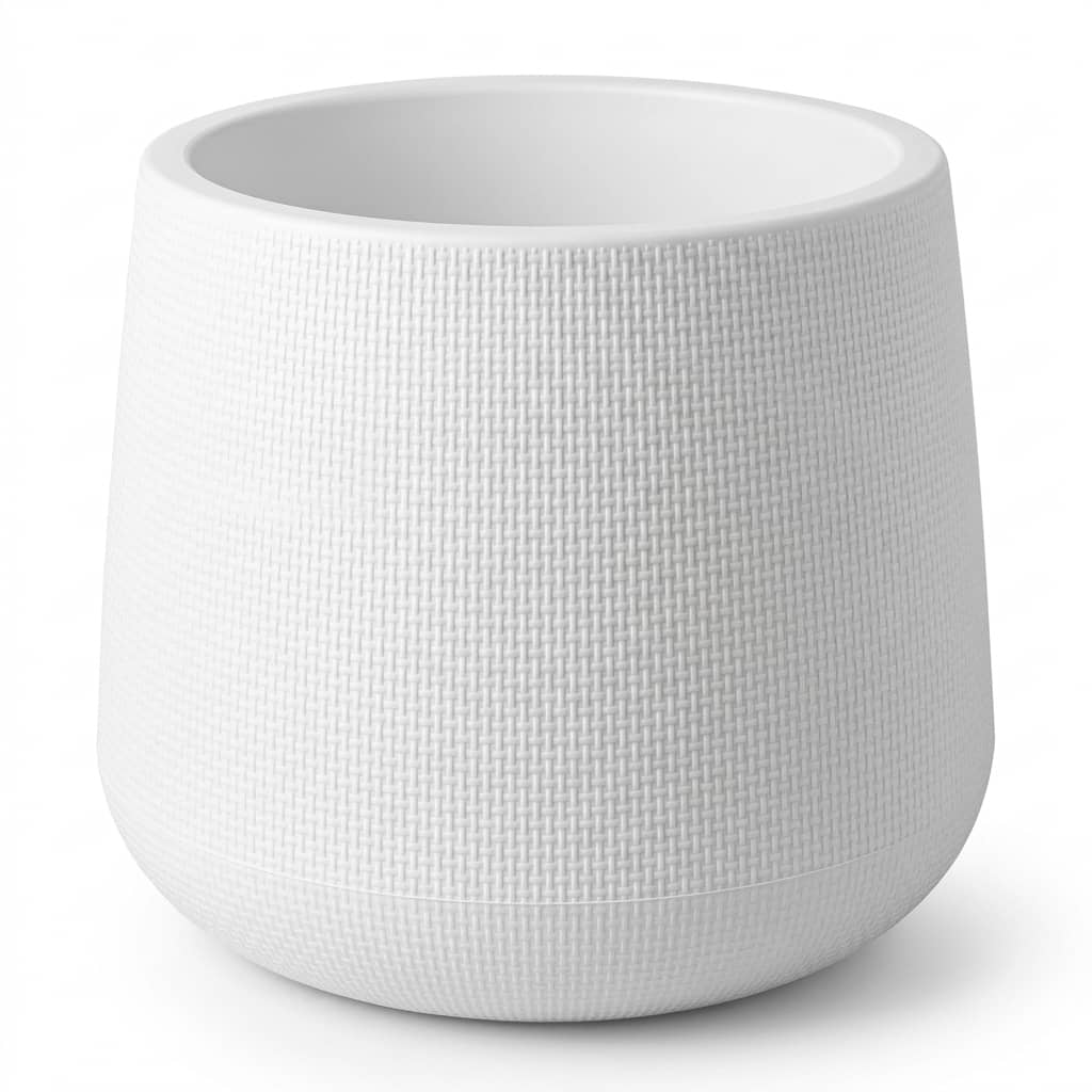 Minimalist White Square Plastic Pot 28x28cm