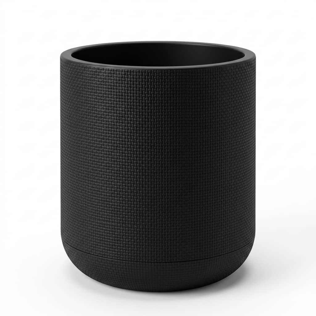 Modern Black Plastic Planter 35x45cm
