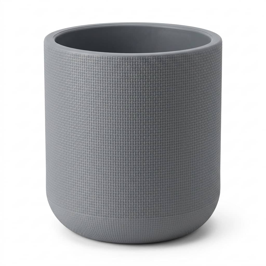 Classic Grey Round Plastic Planter 35x45cm
