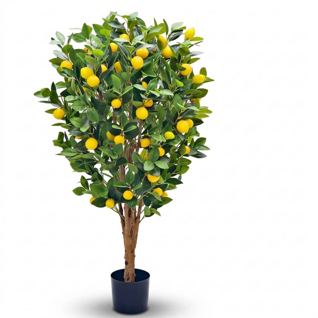 Artificial Lemon Tree in Black Pot 120cm