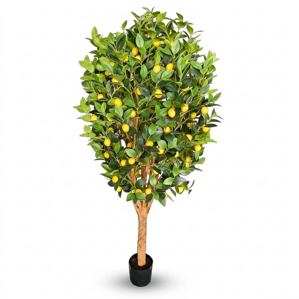 Deluxe Artificial Lemon Tree in Black Pot 180cm