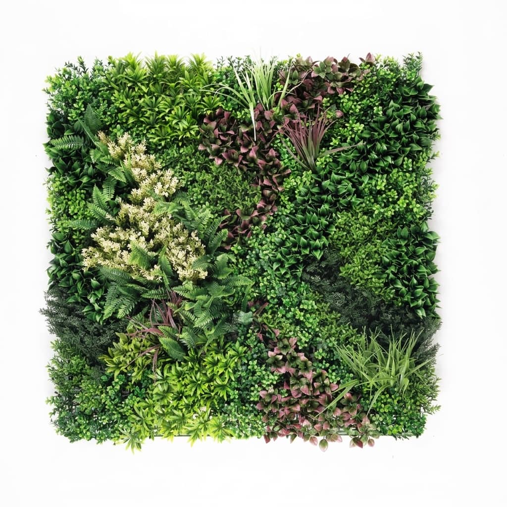Lush Mixed Leaf Artificial Wall Mat 1m x 1m