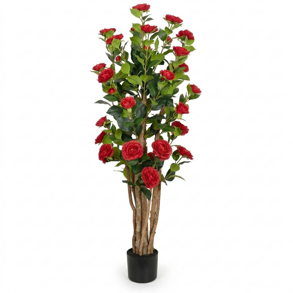Artificial Red Camellia Tree 126cm