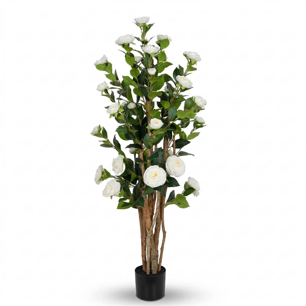 Artificial White Camellia Tree 126cm