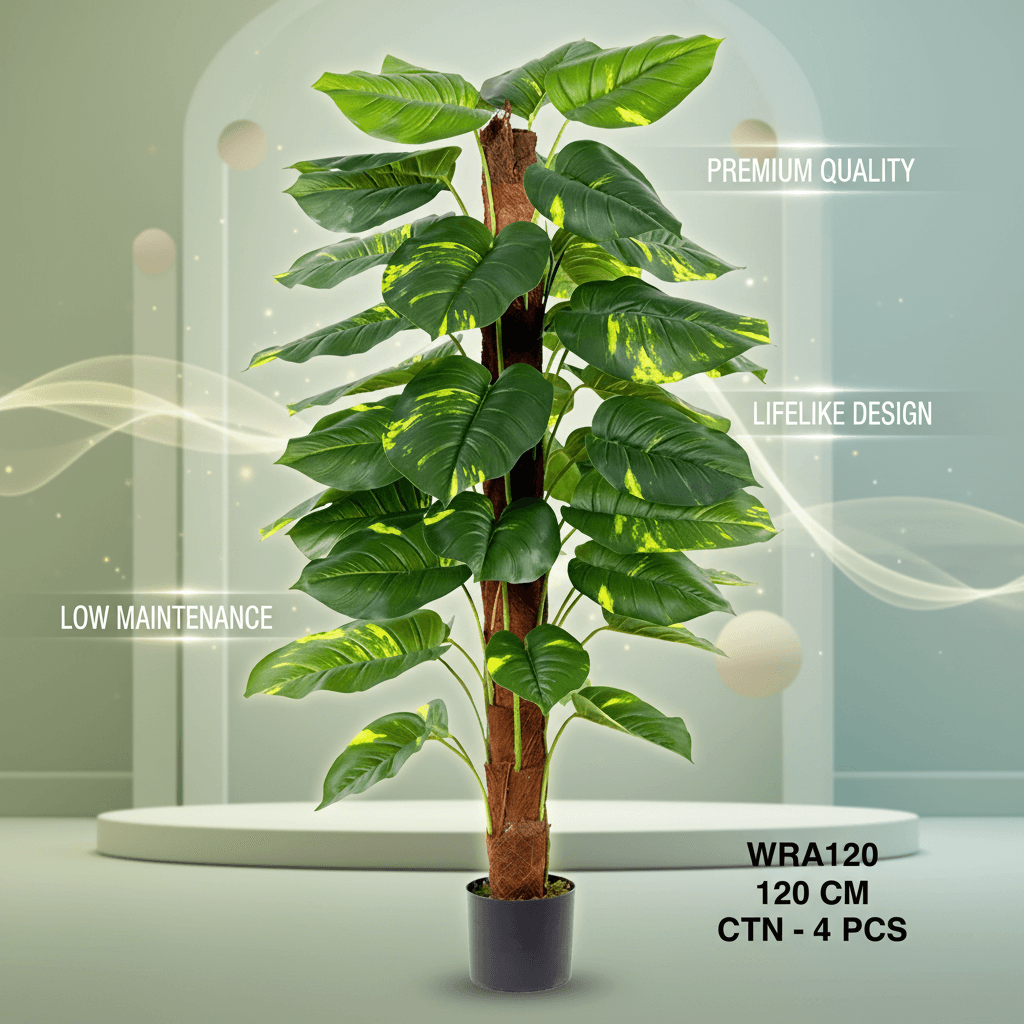120 CM Artificial Pothos Plant - Realistic Indoor Decor Greenery