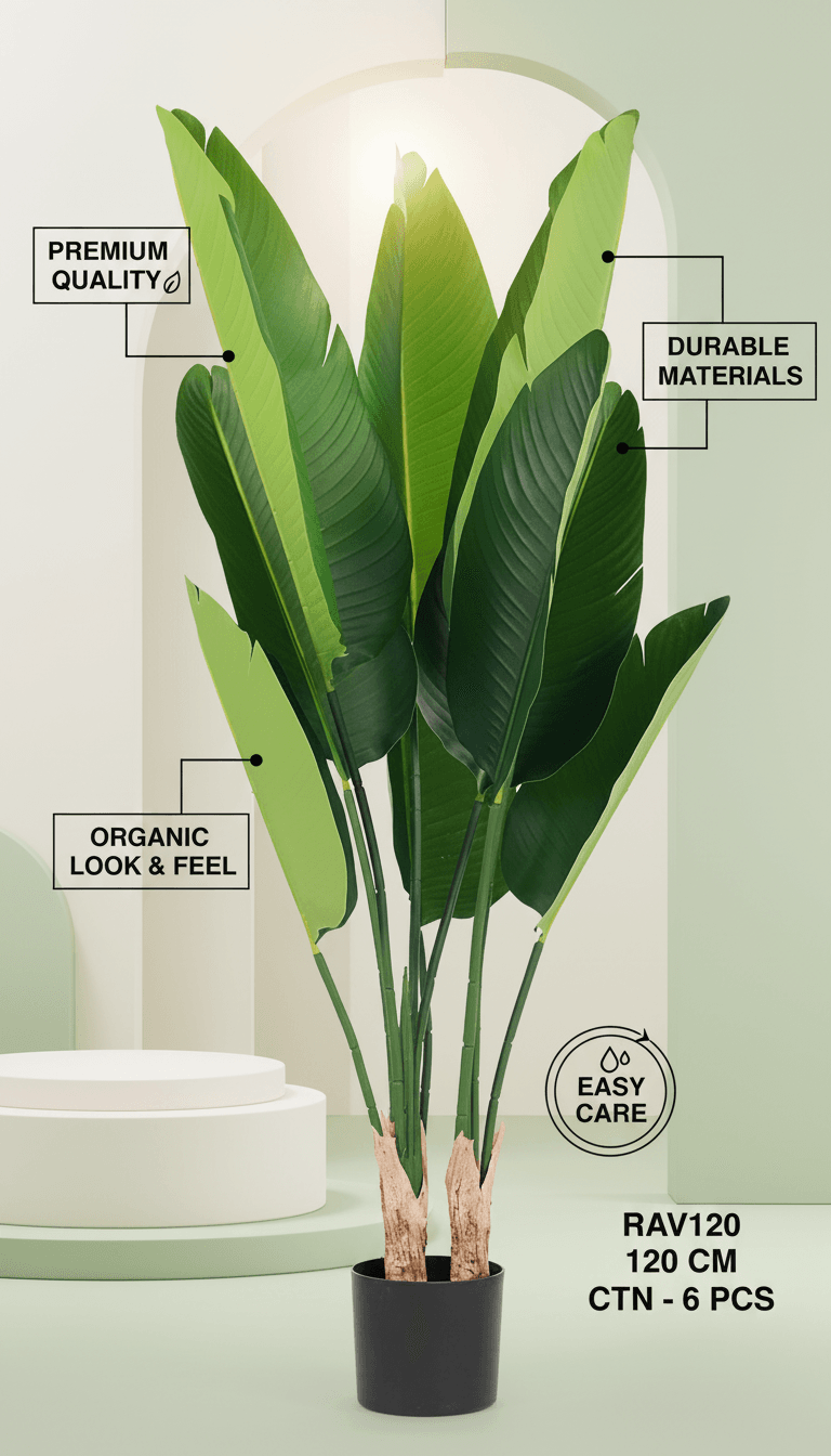 120cm Realistic Artificial Paradise Plant | Faux Strelitzia Tree for Decor