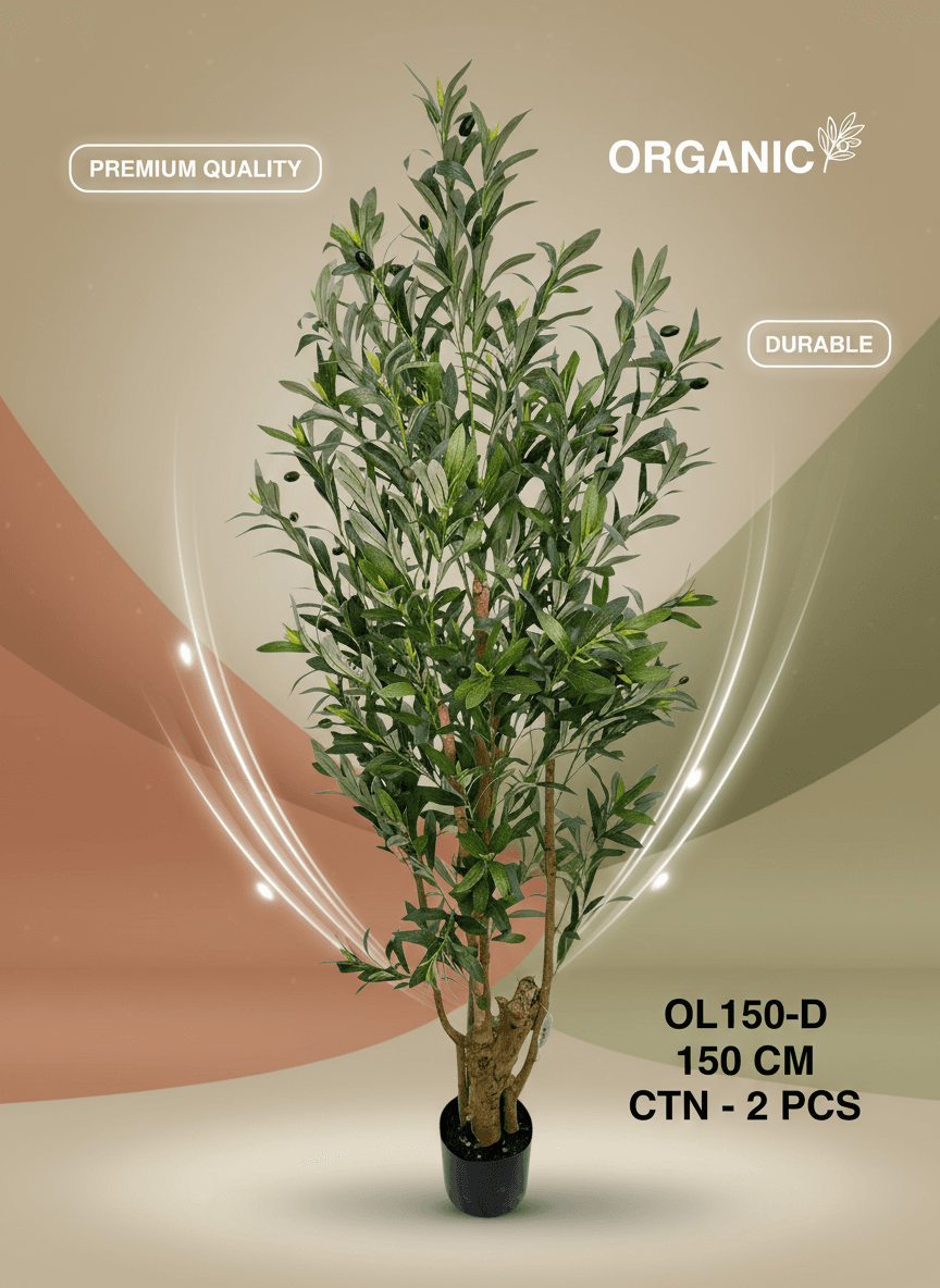 150cm Lifelike Artificial Olive Tree with Olives - Indoor/Outdoor Decor