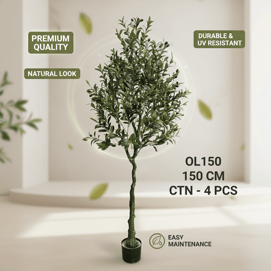 150cm Realistic Artificial Olive Tree - Lifelike Faux Plant Decor