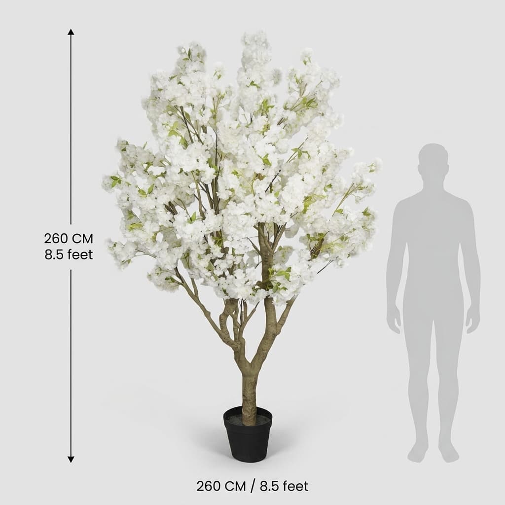 Artificial White Cherry Blossom Tree 260cm detail 3