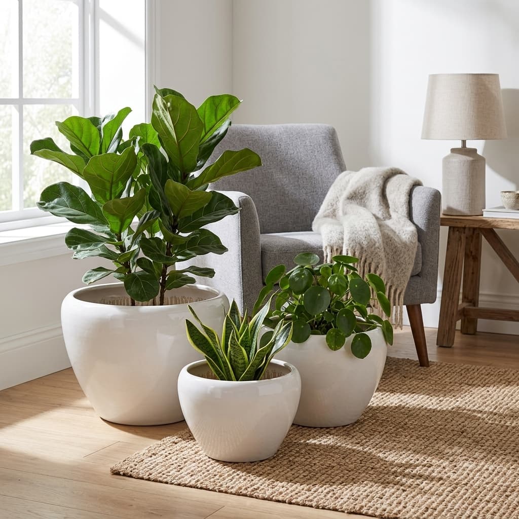 Modern Minimalist Ceramic Planter CP225 detail 2