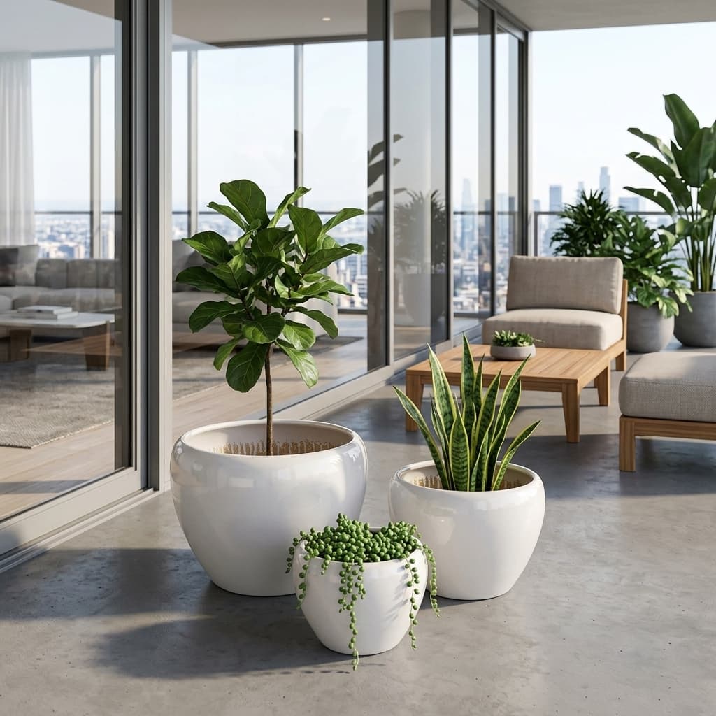 Modern Minimalist Ceramic Planter CP225 detail 4