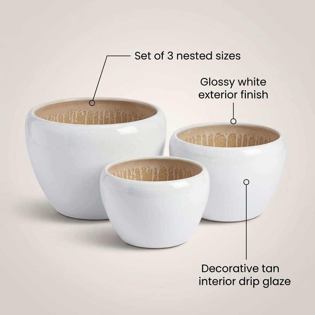 Modern Minimalist Ceramic Planter CP225 detail 5