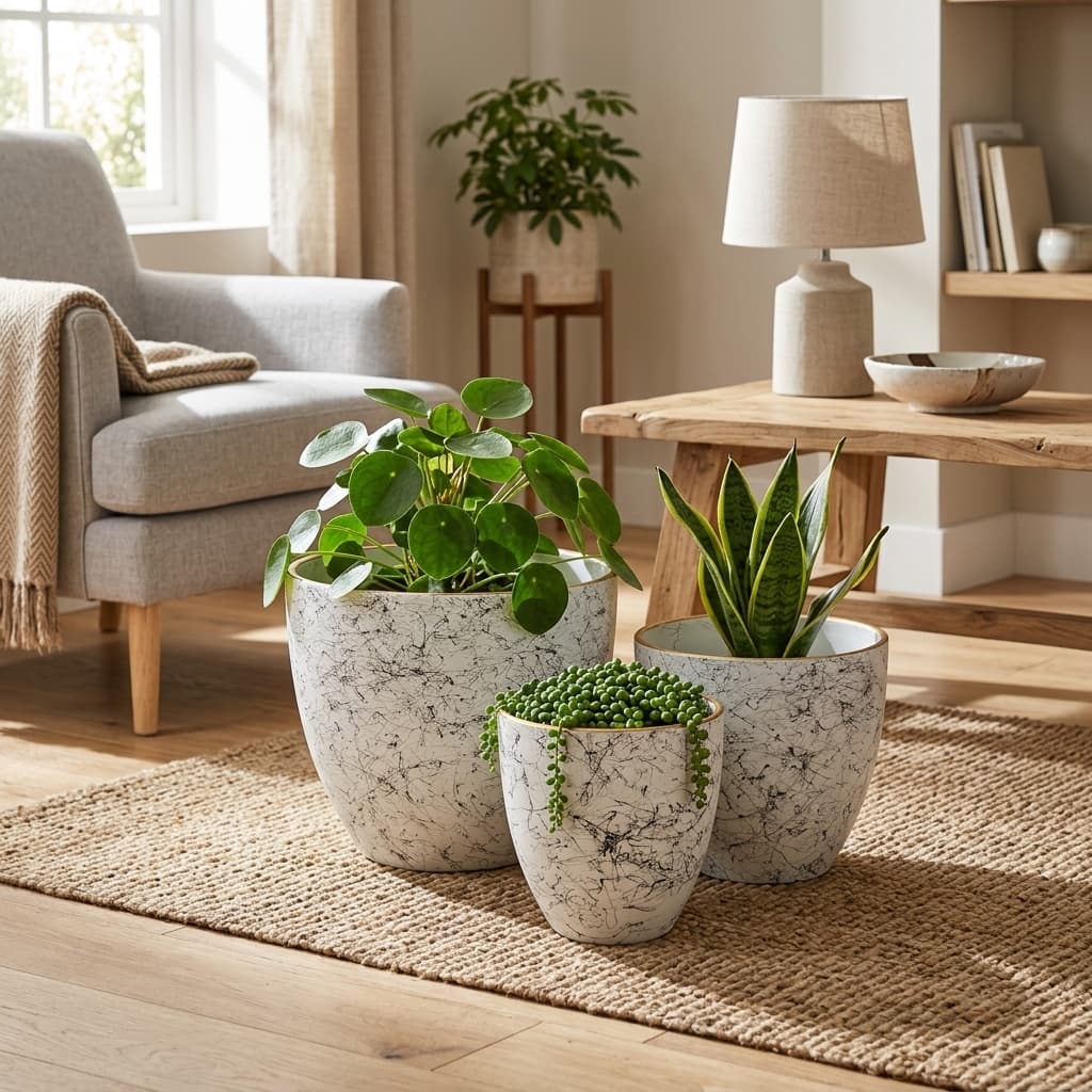CP244 Contemporary Ceramic Planter 28cm detail 2