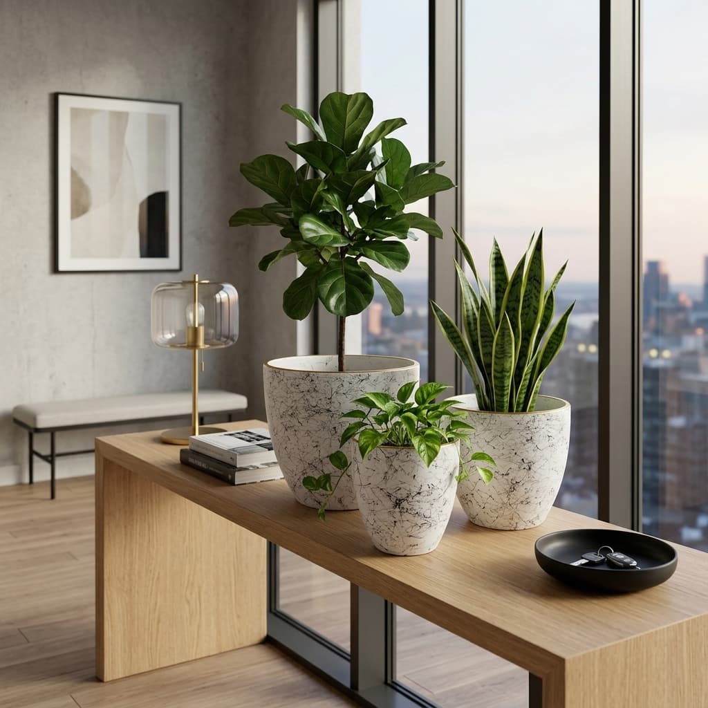 CP244 Contemporary Ceramic Planter 28cm detail 4