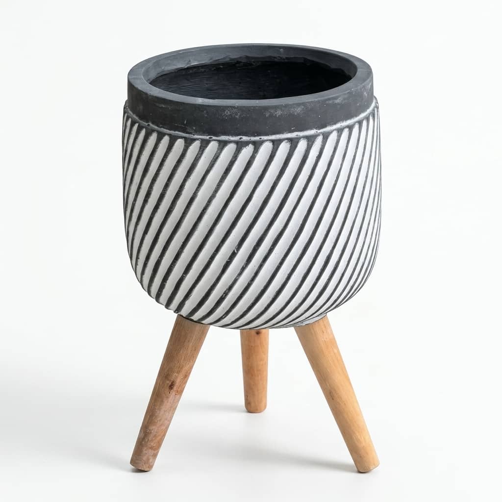 CP40 Low Square Fiber Planter Trio Set