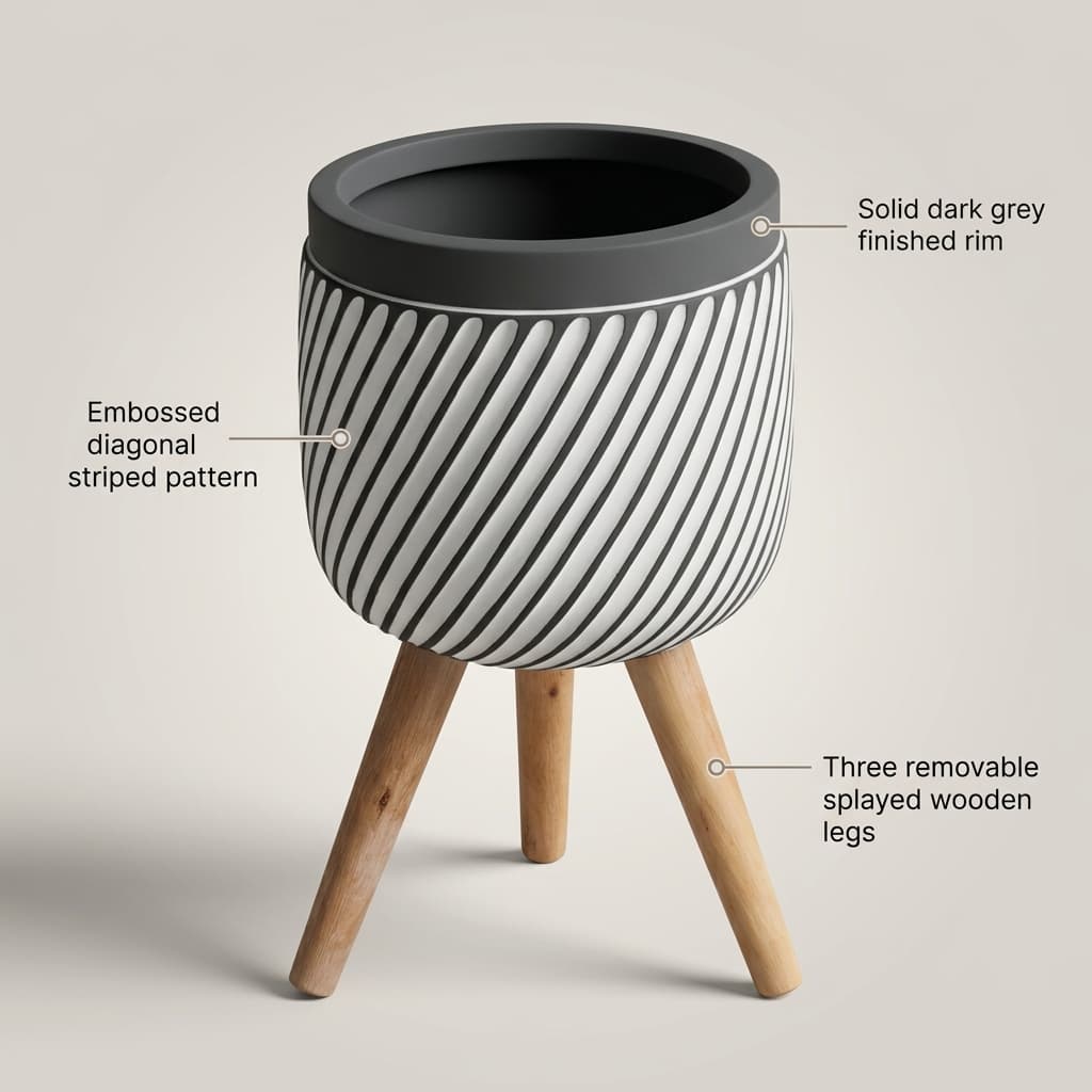 CP40 Low Square Fiber Planter Trio Set detail 5