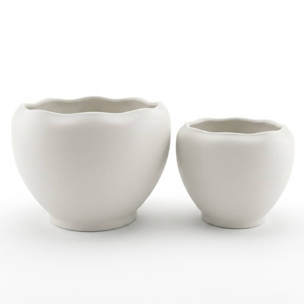 CP461 Textured Decorative Ceramic Planter Set