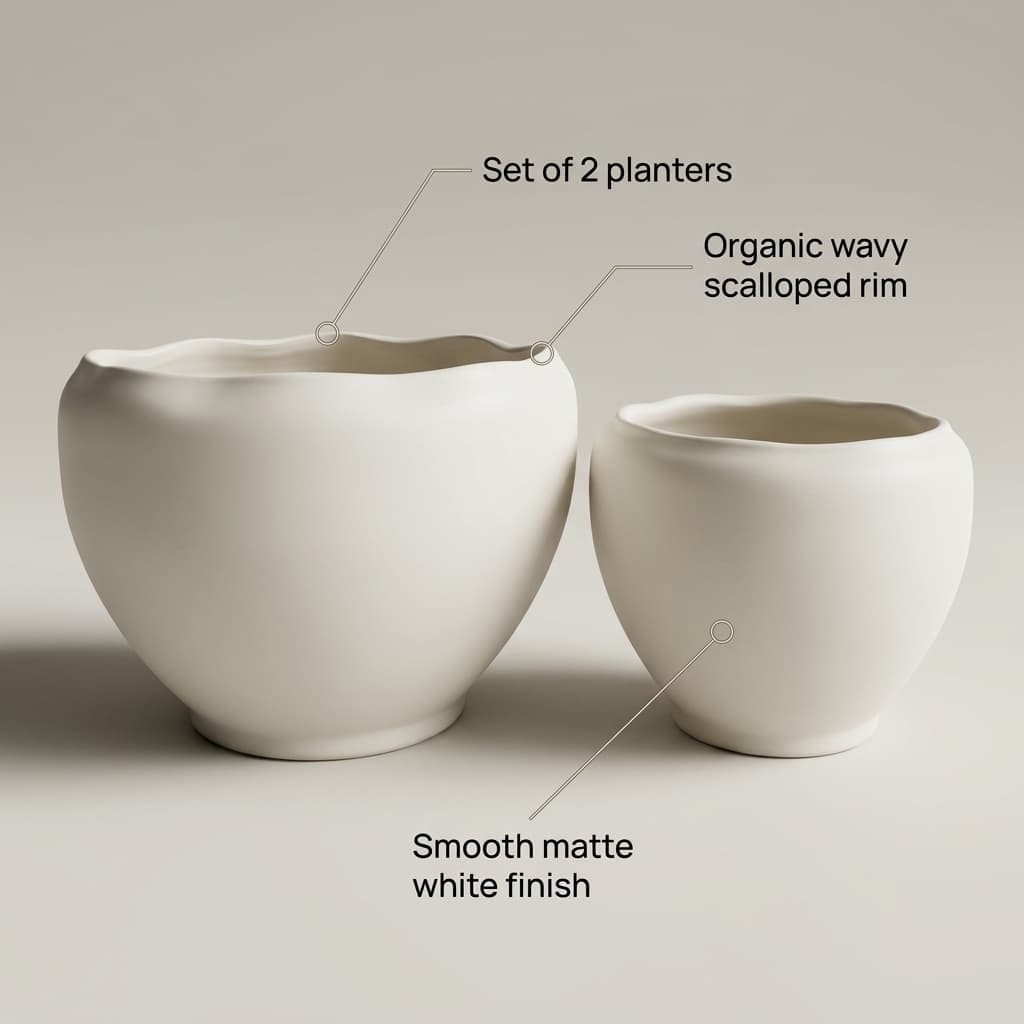 CP461 Textured Decorative Ceramic Planter Set detail 5