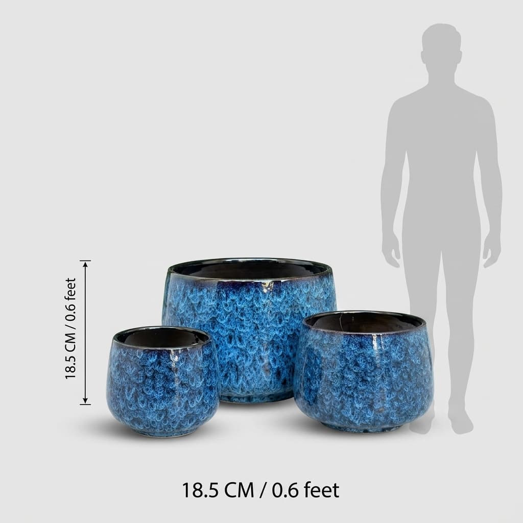 CP464 Contemporary 3-Piece Ceramic Pot Set detail 3