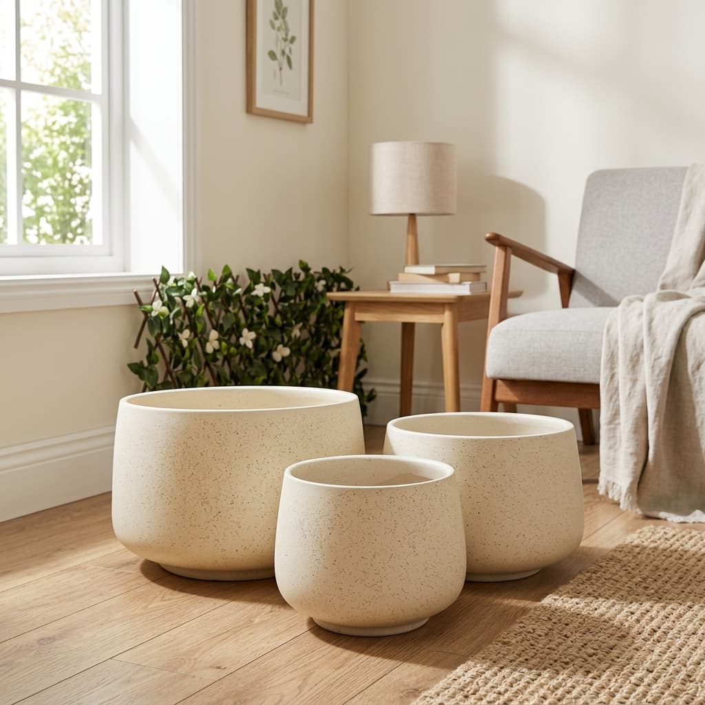 Modern Minimalist Ceramic Planter CP466 detail 2