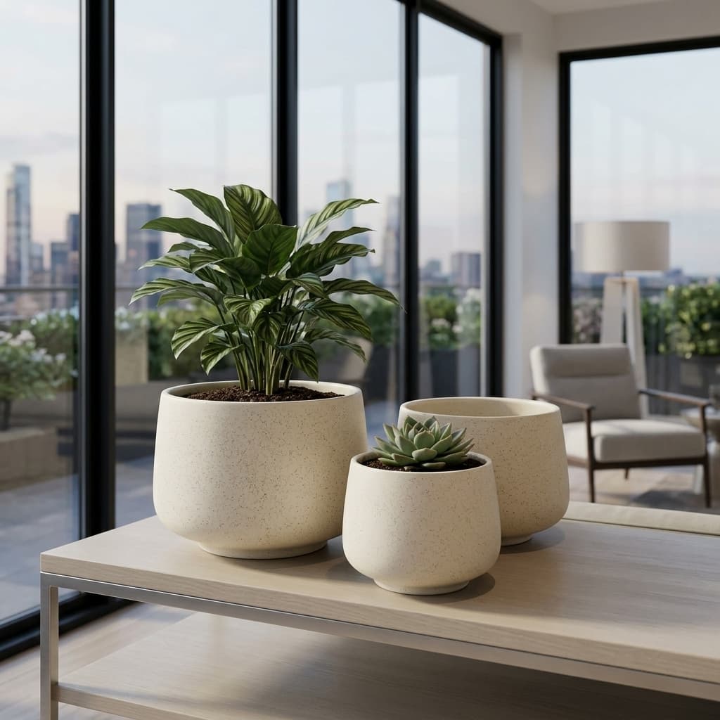 Modern Minimalist Ceramic Planter CP466 detail 4