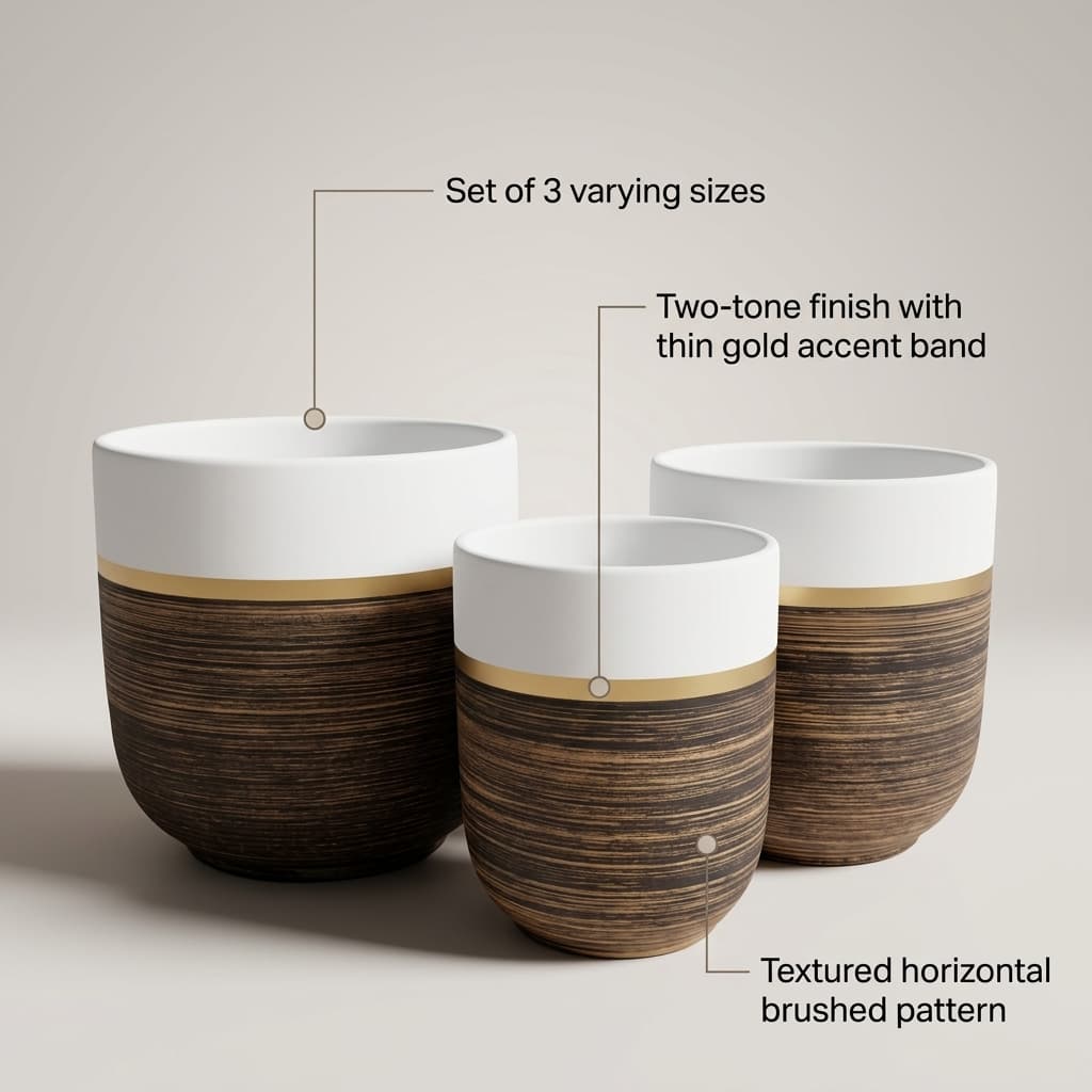 Artisan Round Ceramic Planter 25cm detail 5