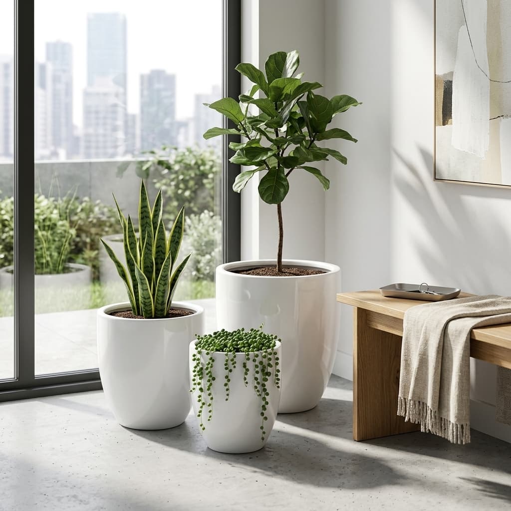 Modern Cubical Ceramic Planter Pot CP625 detail 4