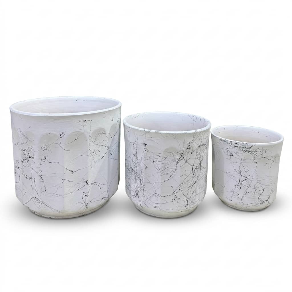 Nested Trio Ceramic Planter Pot Set