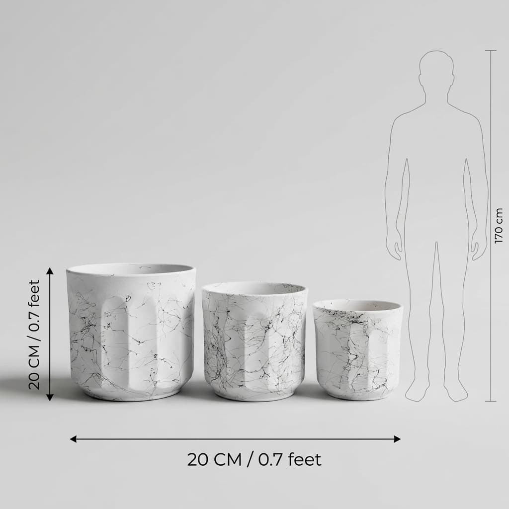 Nested Trio Ceramic Planter Pot Set detail 3