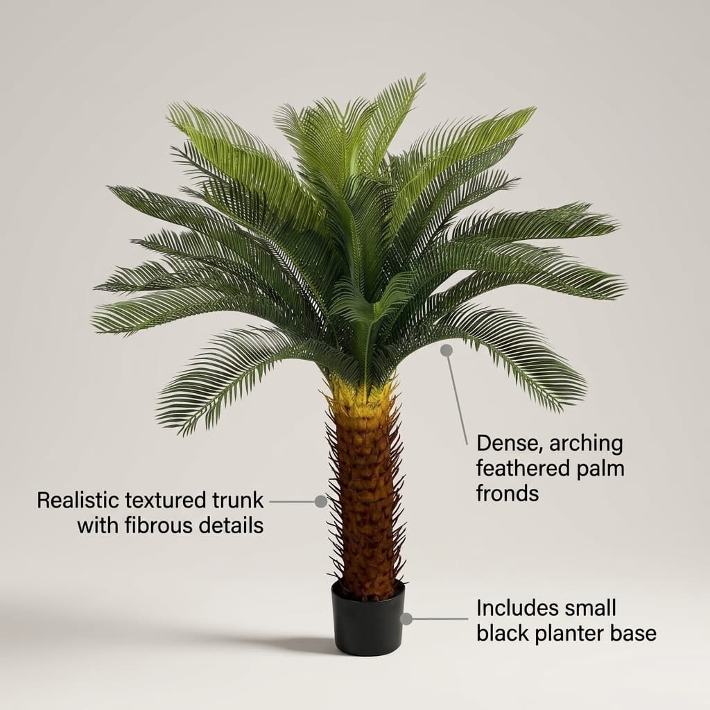 Artificial Cycas Palm Plant 130cm detail 5