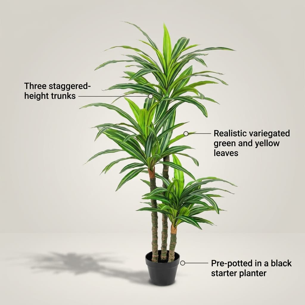 Artificial Dracaena Tree 150cm detail 5