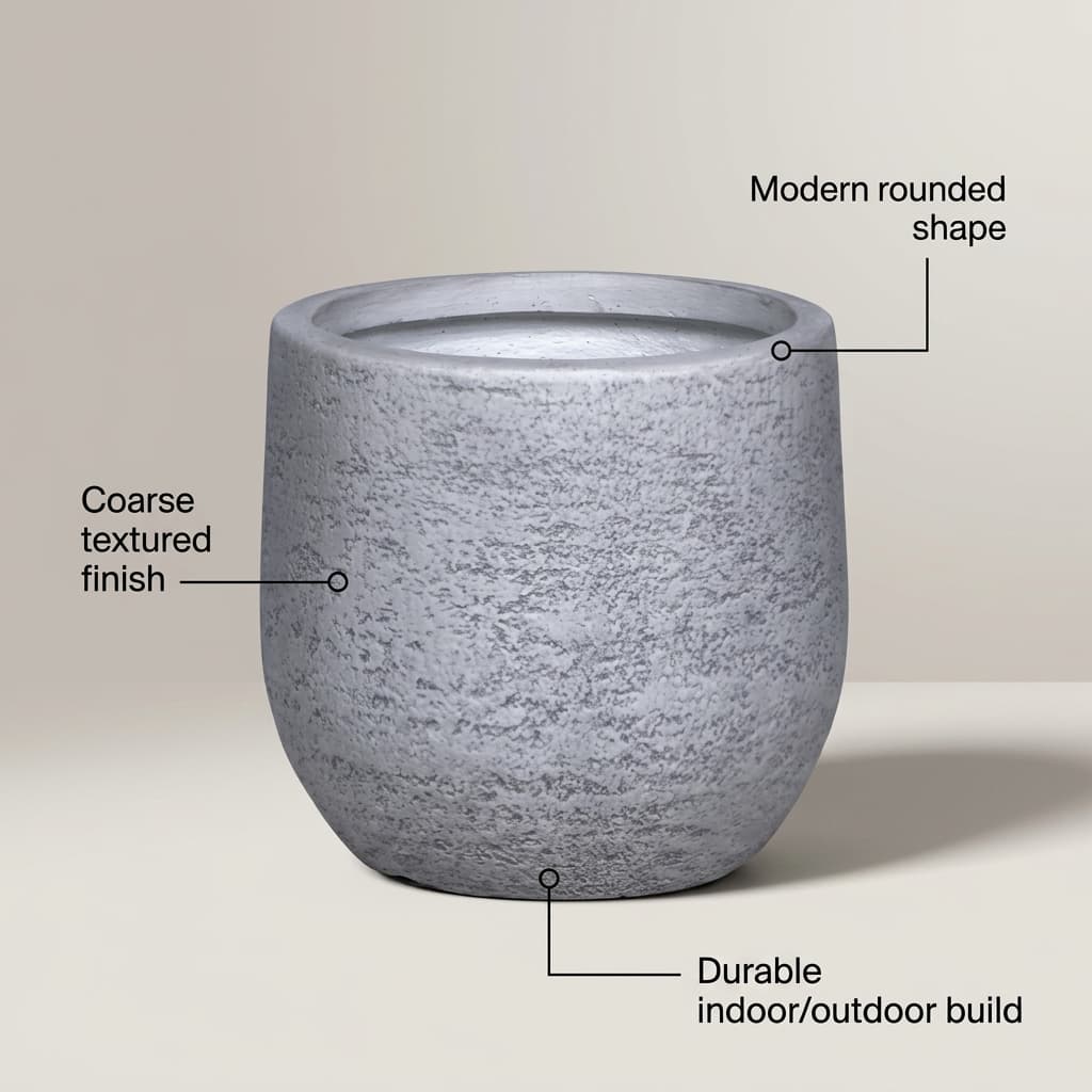 Low Modern Square Fiber Pot FVC07 detail 5
