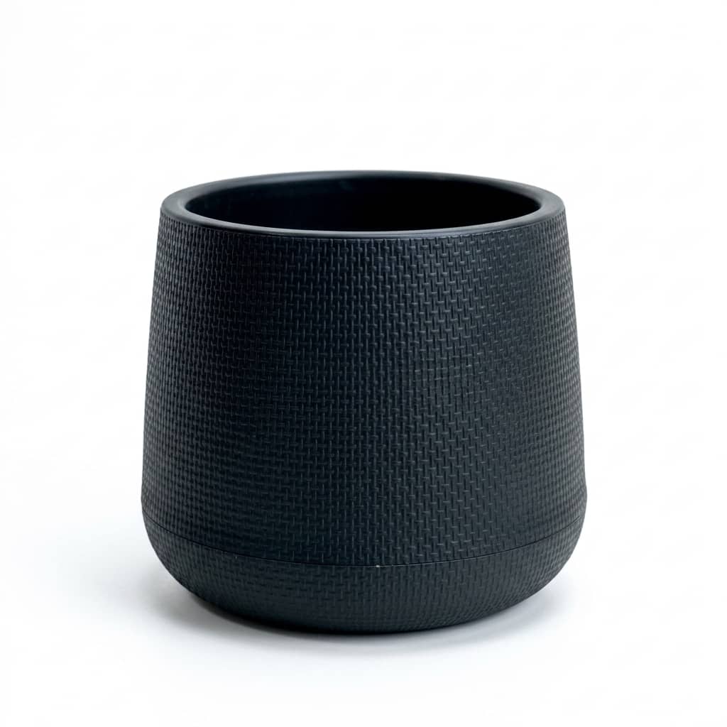Modern Black Square Plastic Pot 28x28cm