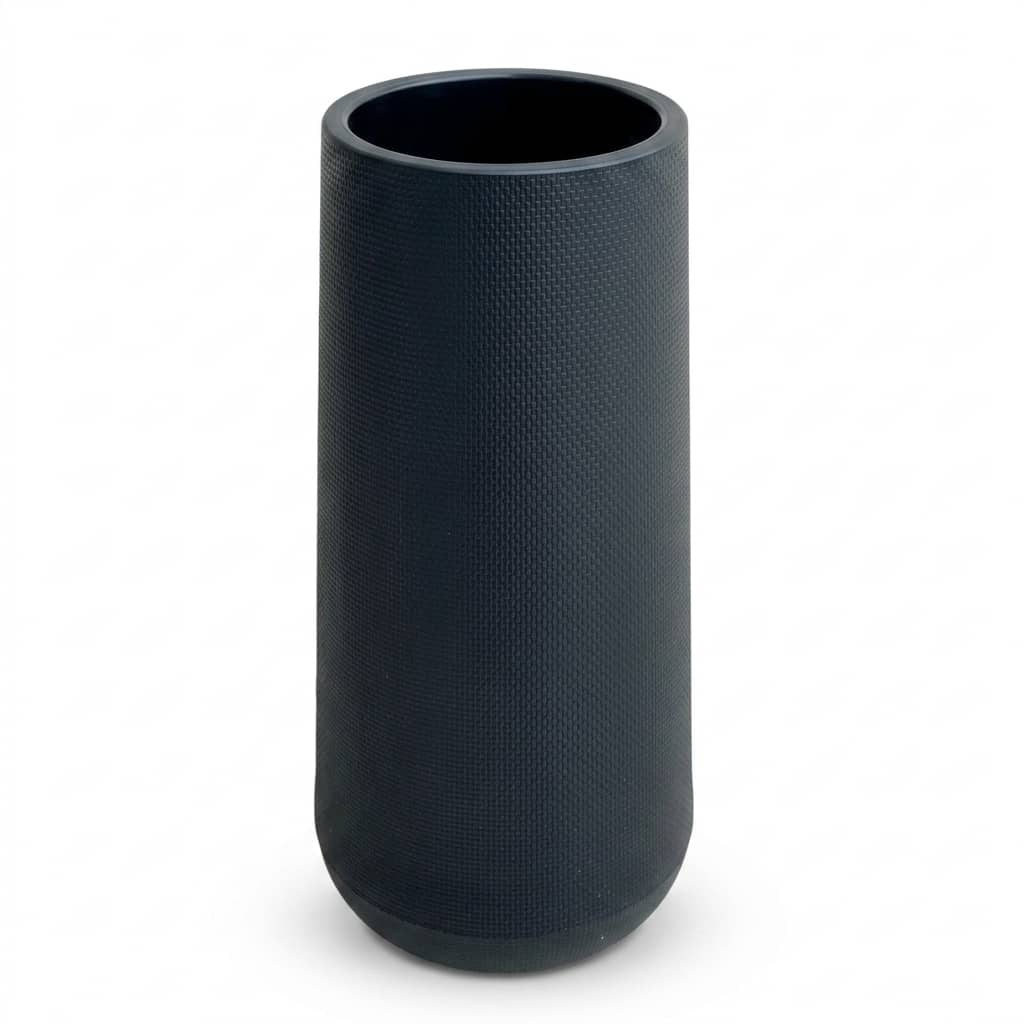 Sleek Black Tall Cylinder Plastic Pot 30x80cm
