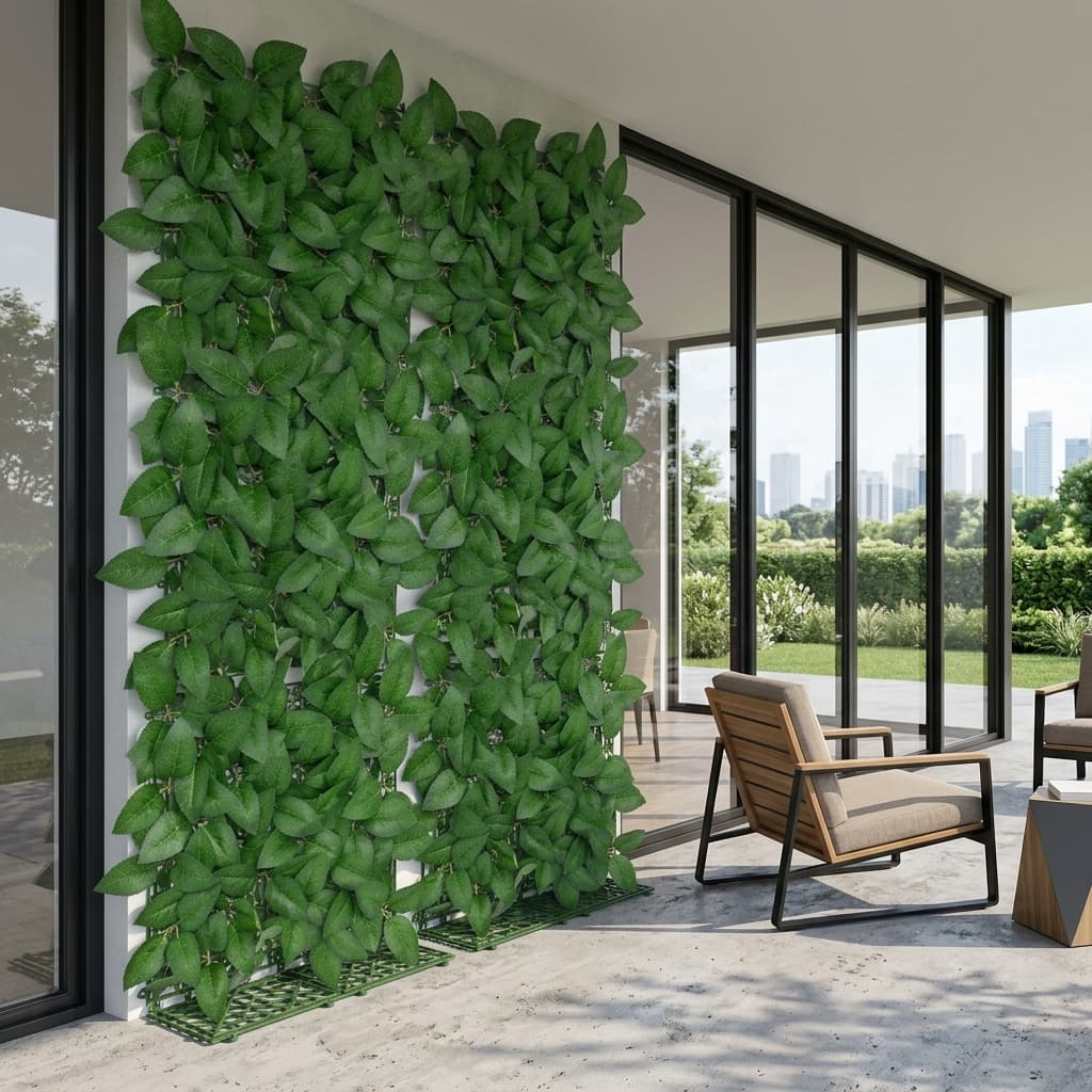 Mixed Fern & Grass Wall Plant Mat 30x30cm detail 4
