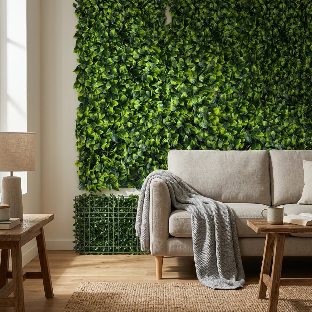 Artificial Boxwood Leaf Wall Panel 40x60cm detail 2