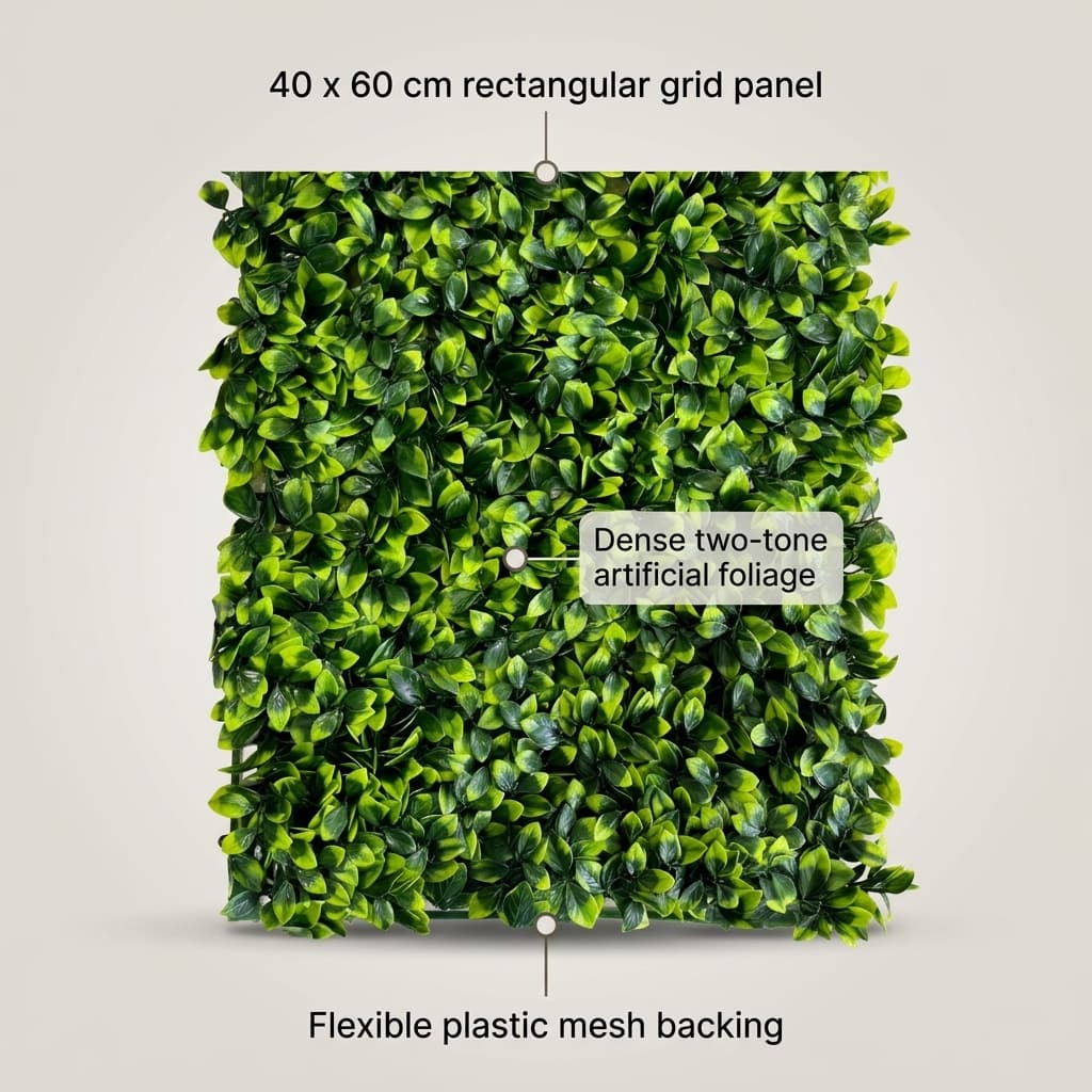 Artificial Boxwood Leaf Wall Panel 40x60cm detail 5