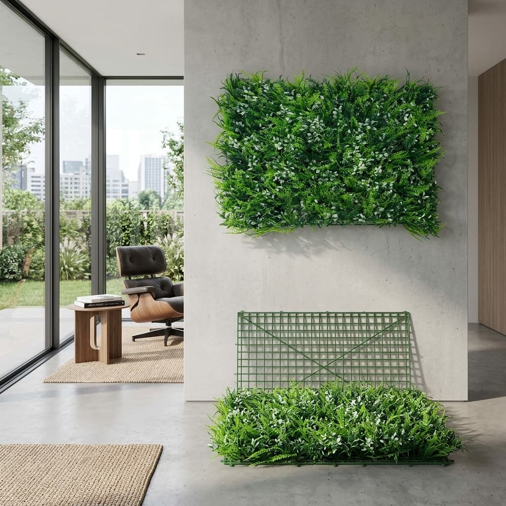 Mixed Fern Leaf Green Wall Mat 40x60cm detail 4