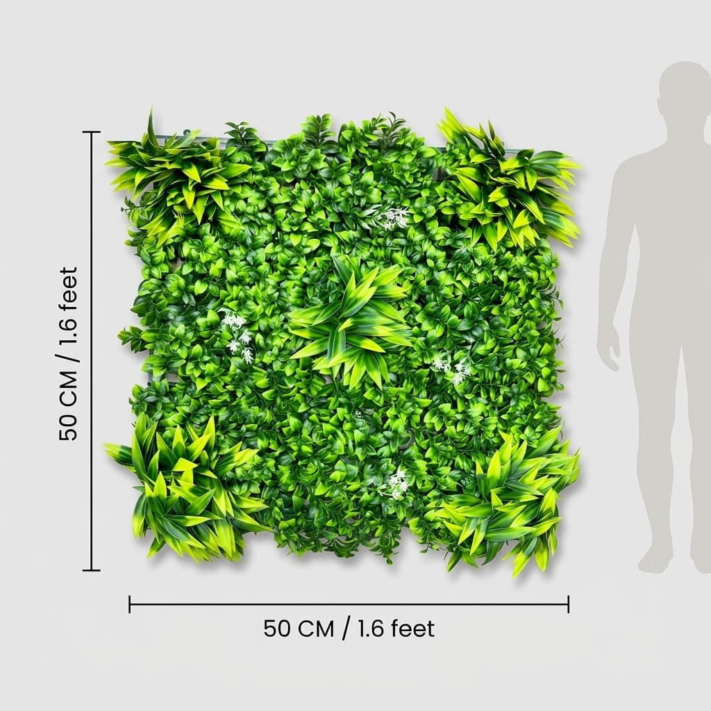 Compact Fern Artificial Wall Panel 50x50cm detail 3