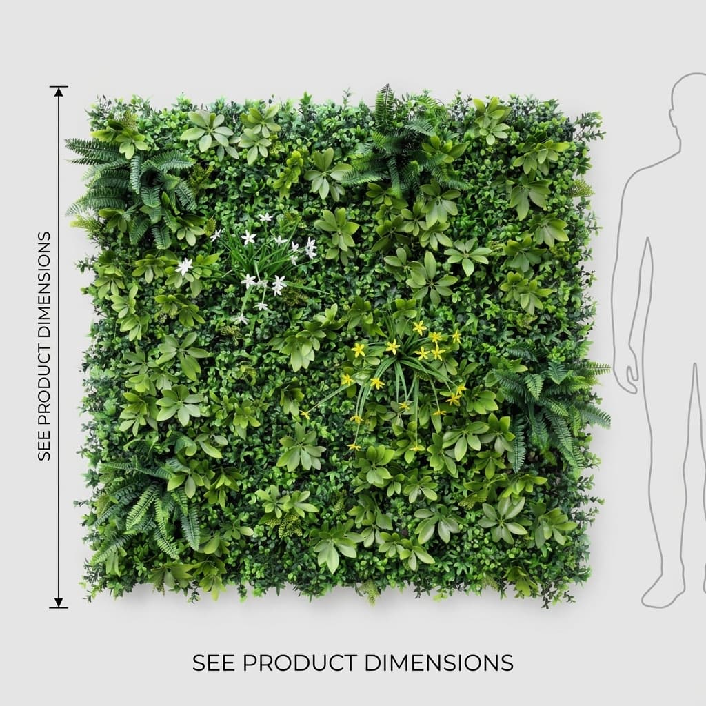 MF004 Mixed Foliage Green Wall Mat 1x1m detail 3