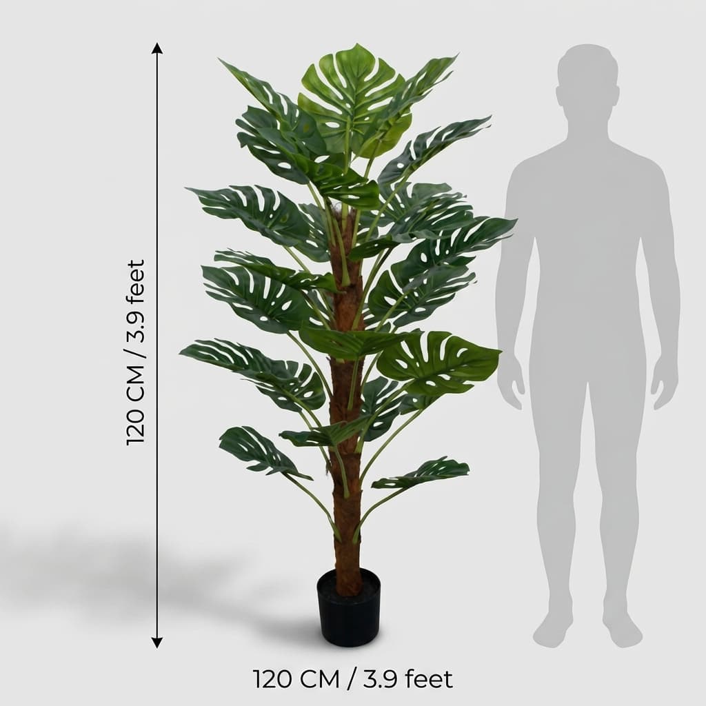 Compact Artificial Monstera Plant 120cm detail 3