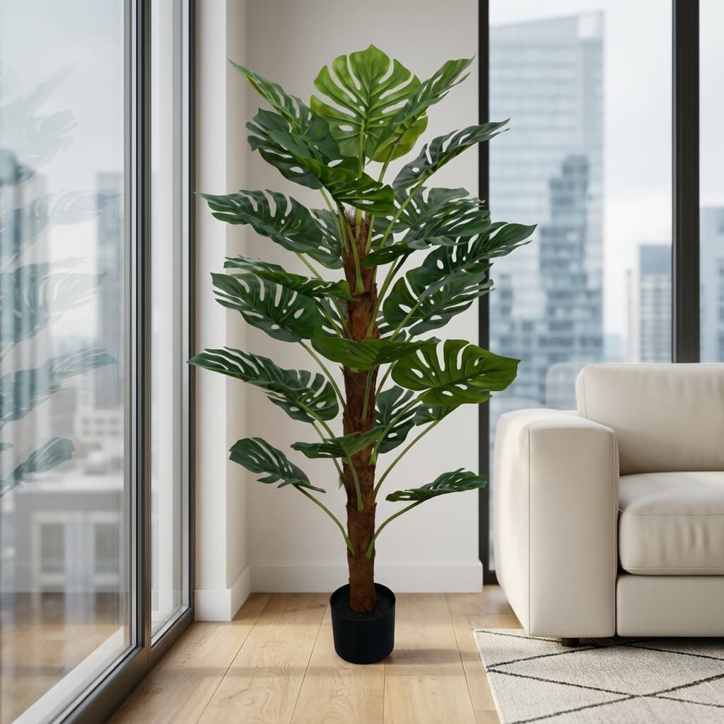Compact Artificial Monstera Plant 120cm detail 4