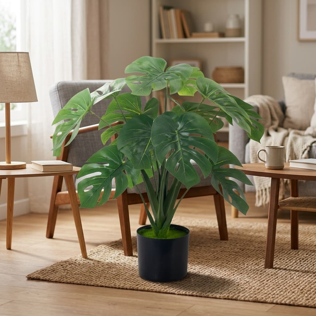 Small Artificial Monstera Plant 80cm detail 2