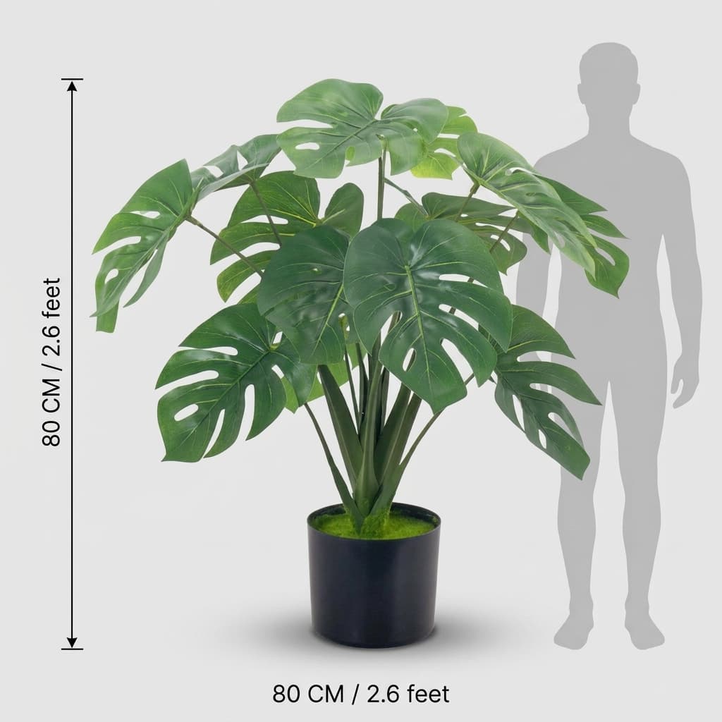 Small Artificial Monstera Plant 80cm detail 3