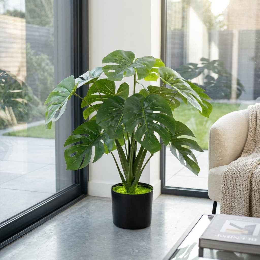 Small Artificial Monstera Plant 80cm detail 4