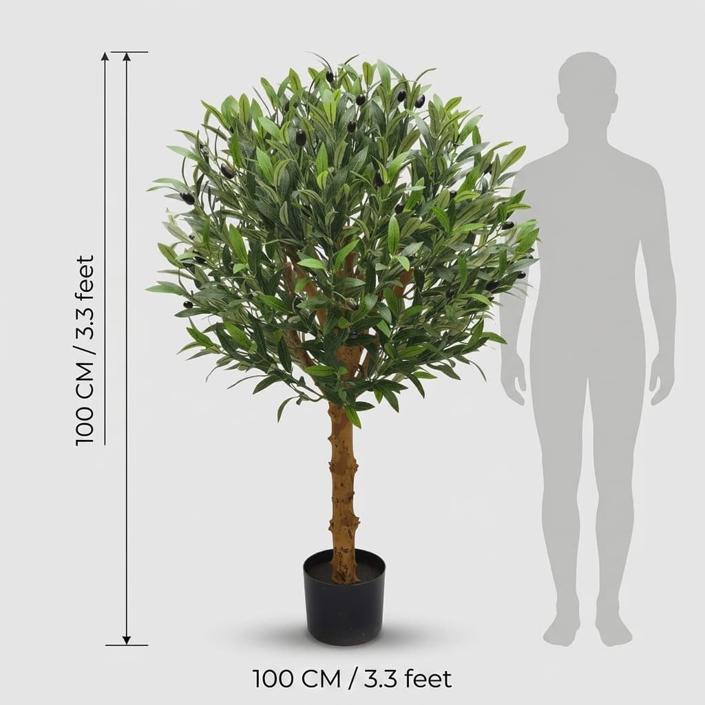 Compact Artificial Olive Tree 100cm detail 3