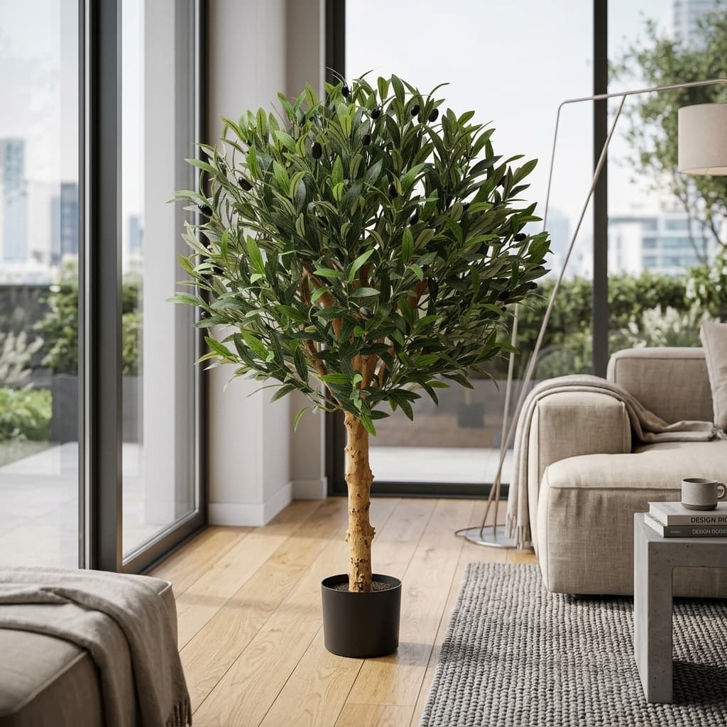 Compact Artificial Olive Tree 100cm detail 4