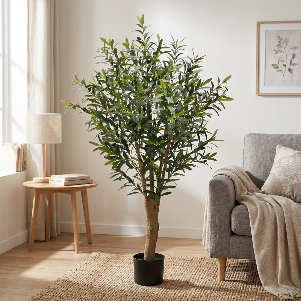 Grand Green Artificial Olive Tree 150cm detail 2